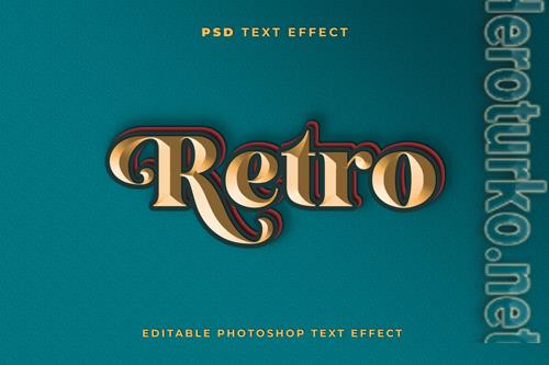 3d retro text effect template with green background premium psd