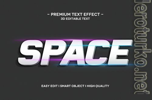 Space 3d text effect template premium psd