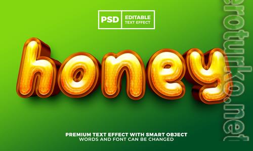 Wild honey 3d editable text effect premium psd