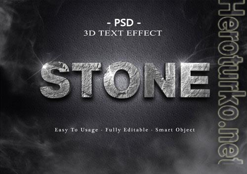 3d black stone text style effect premium psd