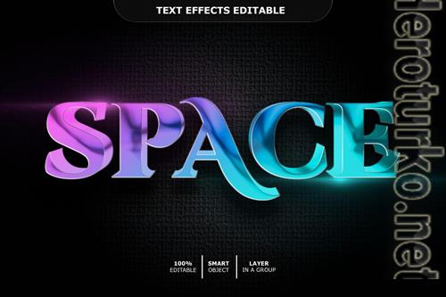Space text effect editable premium psd
