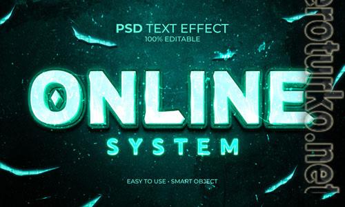Online system text effect psd