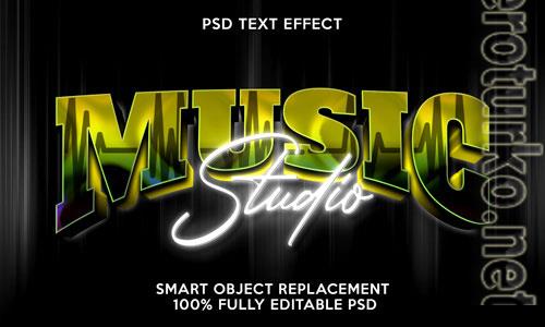 Music studio text effect template psd Music studio text effect template psd