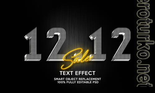12 12 text effect template psd