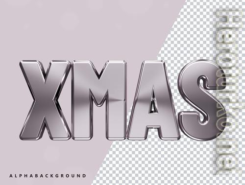 Xmas 3d text effect transparent psd