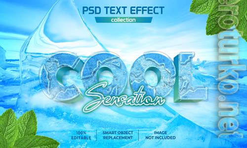 Cool sensation ice text effect psd Cool sensation ice text effect psd