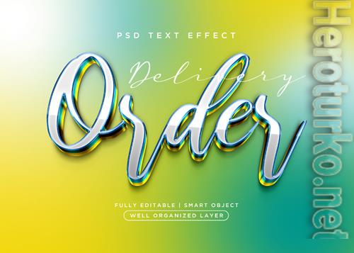 3d style order text effect psd