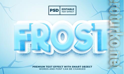 Frost ice 3d editable text effect premium psd Frost ice 3d editable text effect premium psd