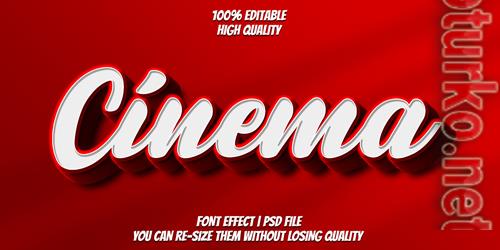 Cinema text effect style psd