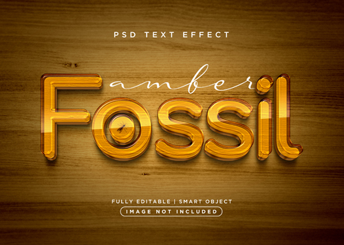 3d style fossil text effect psd