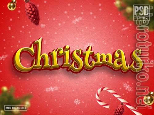 Christmas text effect editable template with red and yellow color psd Christmas text effect editable template with red and yellow color psd