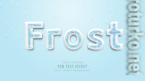 3d frost ice text effect psd