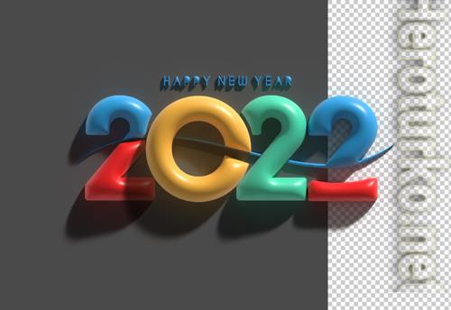 3d render happy new year 2022 text typography transparent psd file 3d render happy new year 2022 text typography transparent psd file