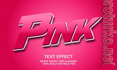 Pink text effect template psd