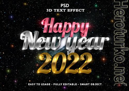 3d new year text style effect psd