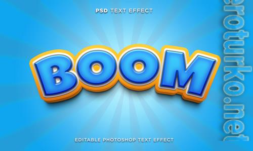 3d boom text effect template with cartoon style psd 3d boom text effect template with cartoon style psd