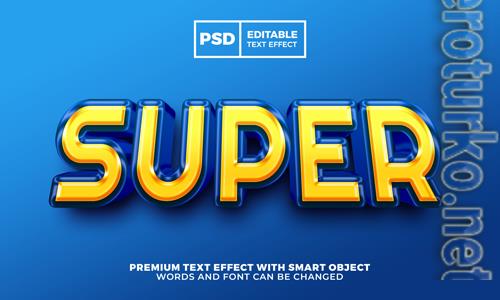 Super hero 3d editable text effect style premium psd