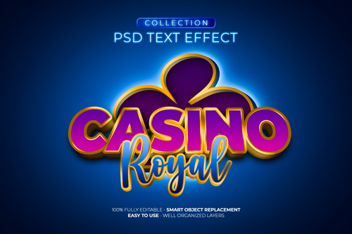 Casino royal custom text effect psd
