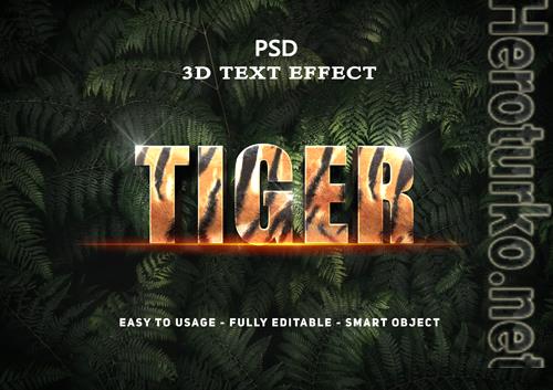 3d tiger text style effect psd