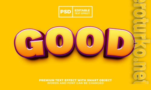 Good cartoon 3d editable text effect premium psd