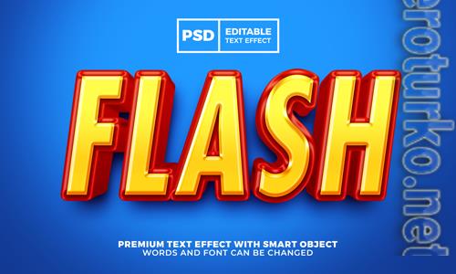 Flash hero comic cartoon 3d editable text effect premium psd Flash hero comic cartoon 3d editable text effect premium psd