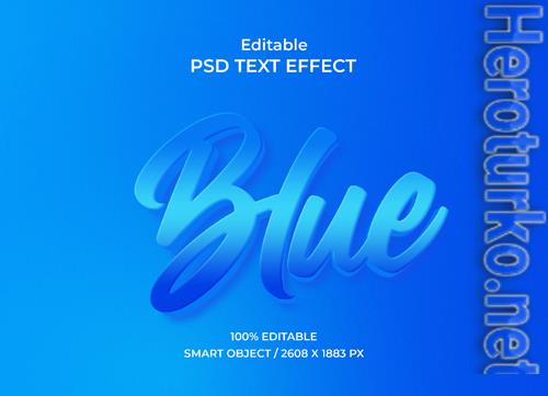 Blue editable text effect psd