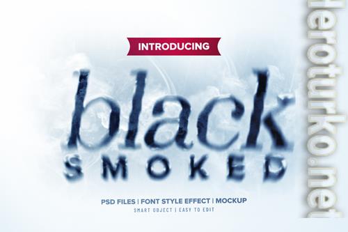 Black smoked text effect psd