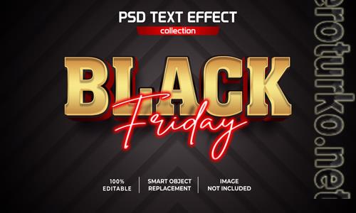Black friday gold red neon text effect psd Black friday gold red neon text effect psd