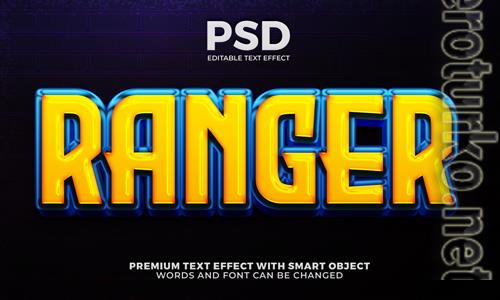 Ranger hero 3d editable text effect premium text effect