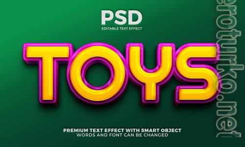 Toys kids 3d editable text effect premium psd
