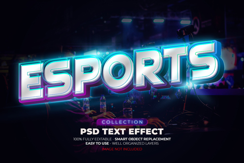 Esports custom text effect psd