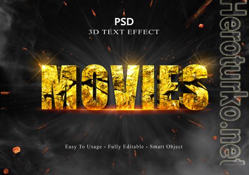 3d movies text style effect psd