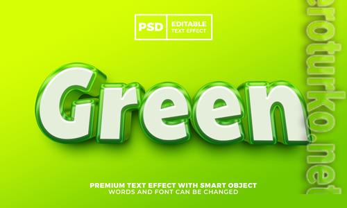 Fresh green 3d editable text effect style premium psd