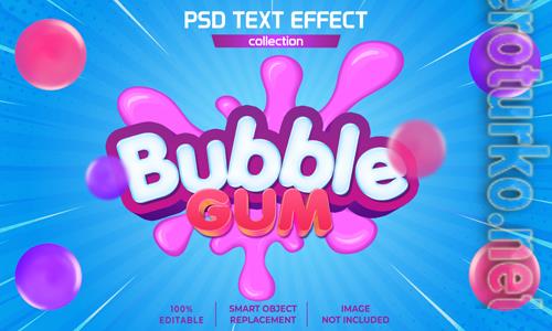 Bubble gum splash text effect psd Bubble gum splash text effect psd