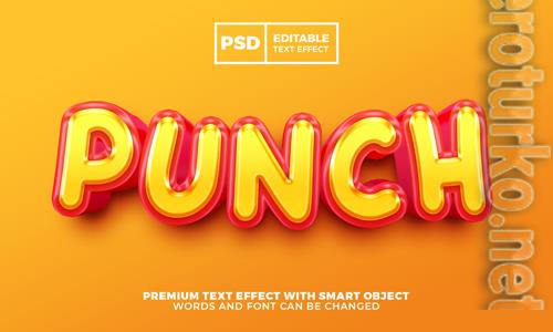 Fresh orange punch 3d editable text effect premium psd Fresh orange punch 3d editable text effect premium psd