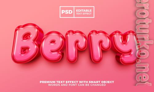 Fresh berry 3d editable text effect style premium psd Fresh berry 3d editable text effect style premium psd