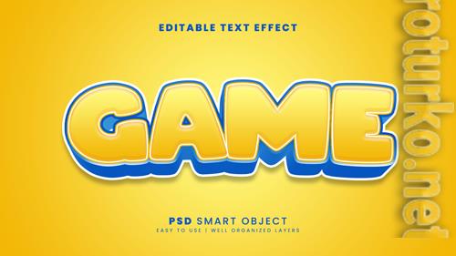 Game 3d text effect template psd