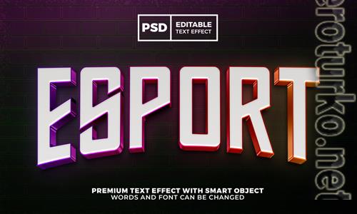 Esport team modern logo template 3d editable text effect premium psd