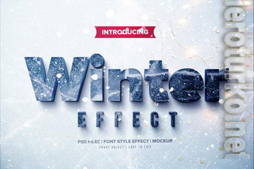 Bold winter premium font effect psd