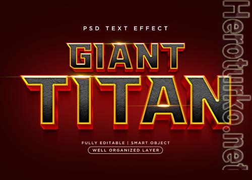 3d style titan text effect psd
