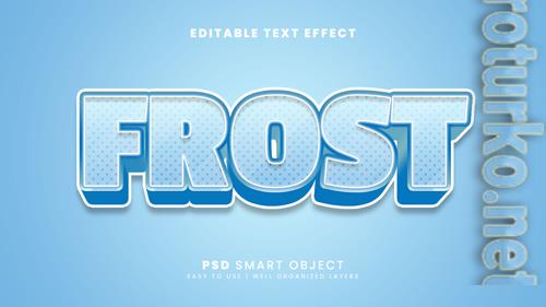 Frost 3d text effect template psd