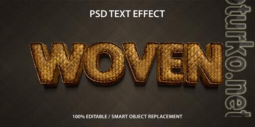 Editable text effect 3d woven premium psd