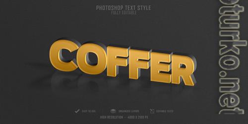 Coffer text style effect template design premium psd