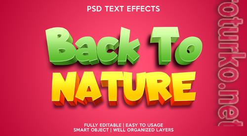 Back to nature text effect premium psd