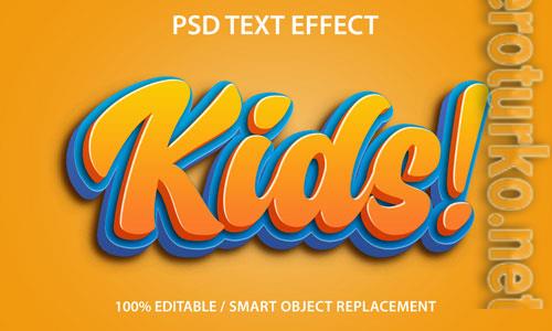 Editable text effect kids premium psd