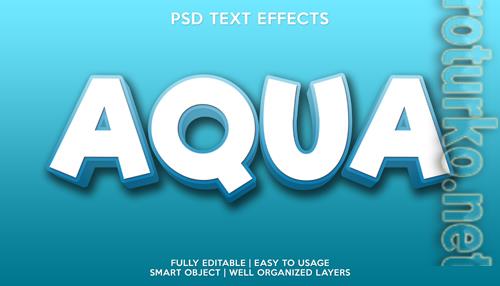 Aqua text effect premium psd