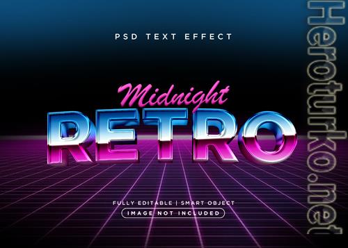 3d style retro text effect premium psd