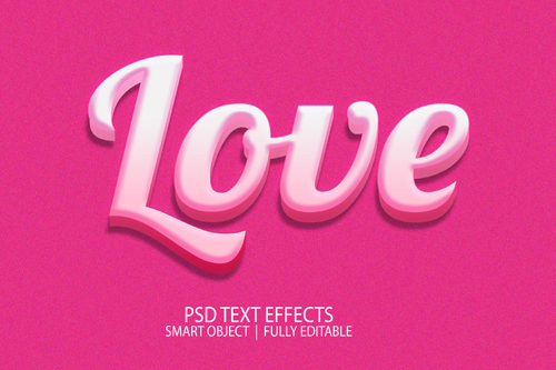 Pink love psd text effect psd