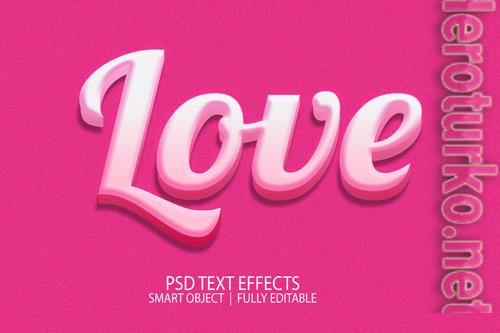Pink love psd text effect psd
