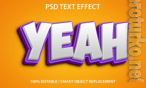 Editable text effect yeah premium psd